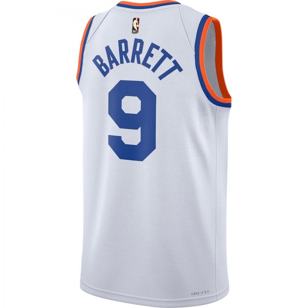 Men's New York Knicks RJ Barrett #9 White 2021/22 Swingman Jersey - Classic Edition-Pro Kit Vault | Brand New 26/27 Sports Jerseys